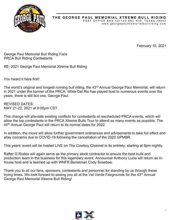 2021 George Paul Memorial Bullriding